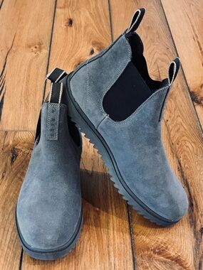 Reef Otis Suede Leather Grey Chelsea Boots Memory Foam Shockliner Mens 12 CJ5170